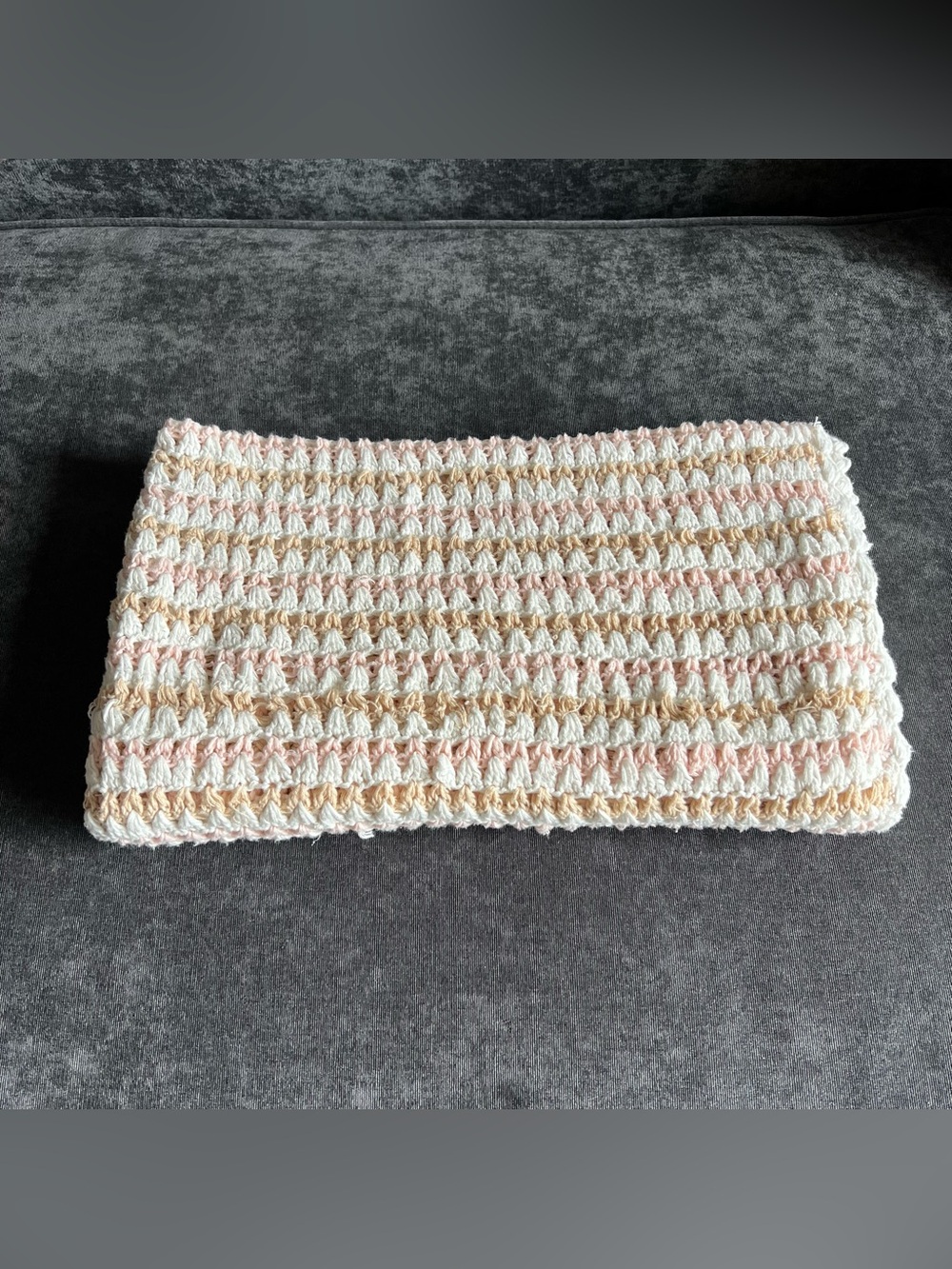 George Brown, Pink and Cream Knit Baby Blanket